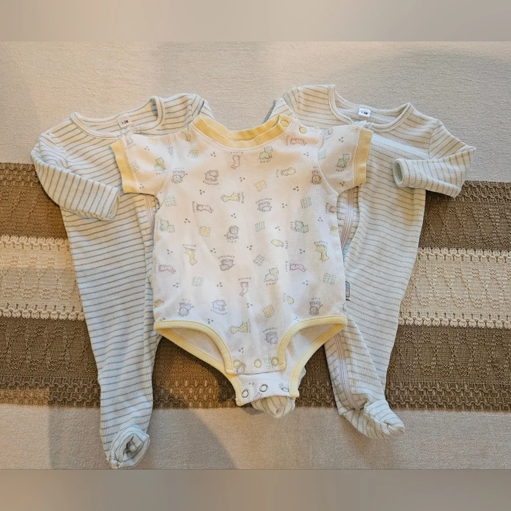 McBaby Cozy Baby Bodysuit & Sleeper Trio Sz 0-3